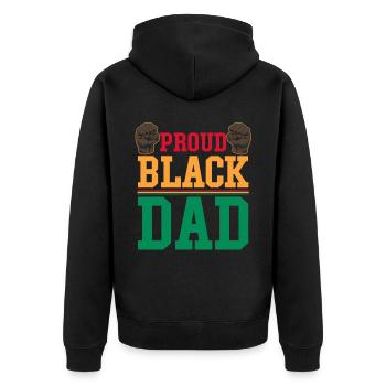 African Father Africa King Afro Pride - Unisex Premium Organic Zip Hoodie - black - Back - Nico (187cm)