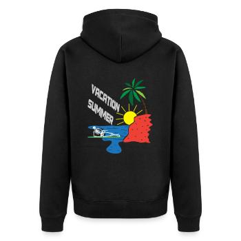 Skeleton Vacation Summer Vacation - Unisex Premium Organic Zip Hoodie - black - Back - Nico (187cm)