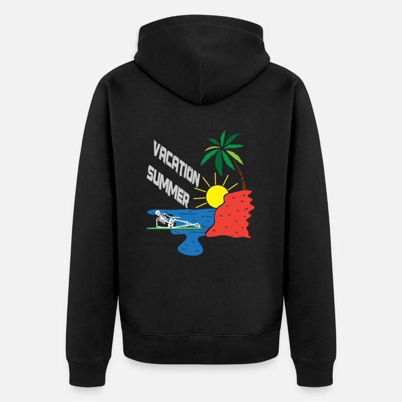 Skeleton Vacation Summer Vacation - Veste à capuche bio Premium Unisexe - noir