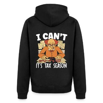 Ich kann es nicht Steuersaison Buchhaltung Buchhalter - Unisex Premium Bio Zip Hoodie - Schwarz - Hinten - Nico (187cm)