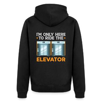 I'm just here to take the elevator tech - Unisex Premium Organic Zip Hoodie - black - Back - Nico (187cm)