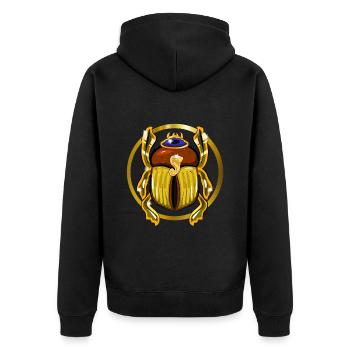 Beetle Jewelry Circle - Unisex Premium Organic Zip Hoodie - black - Back - Nico (187cm)
