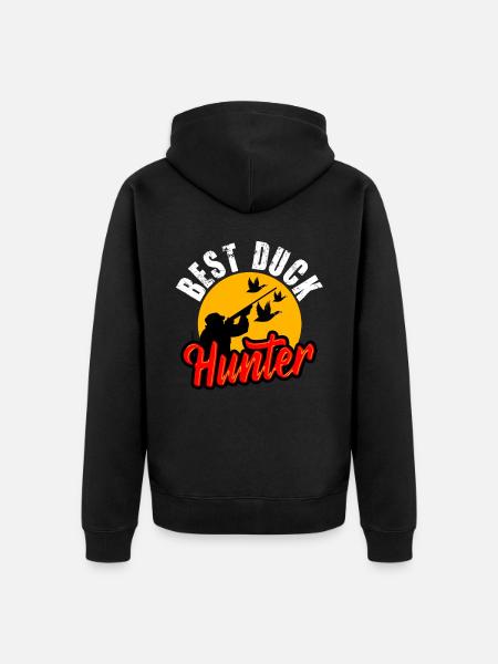 Best Duck Hunter - Unisex Premium Organic Zip Hoodie - black