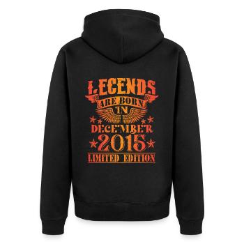 Anniversaire Décembre 2015 Edition Limitée Millésime - Veste à capuche bio Premium Unisexe - noir - Dos - Nico (187cm)