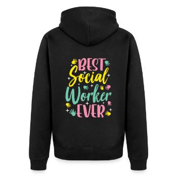 Meilleur travailleur social de tous les temps en travail social - Veste à capuche bio Premium Unisexe - noir - Dos - Nico (187cm)