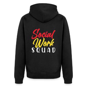 Social Work Team Social Work Social Workers - Unisex Premium Organic Zip Hoodie - black - Back - Nico (187cm)