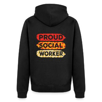 Fier travailleur social Formation Travailleur social - Veste à capuche bio Premium Unisexe - noir - Dos - Nico (187cm)