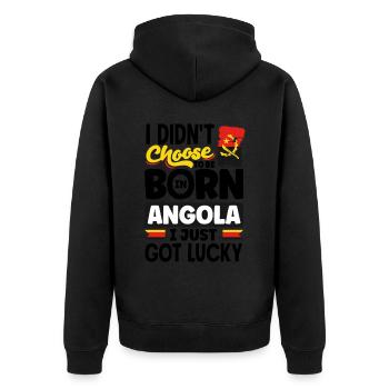 Angola Angola Drapeau angolais Je viens d’avoir de la chance drôle - Veste à capuche bio Premium Unisexe - noir - Dos - Nico (187cm)