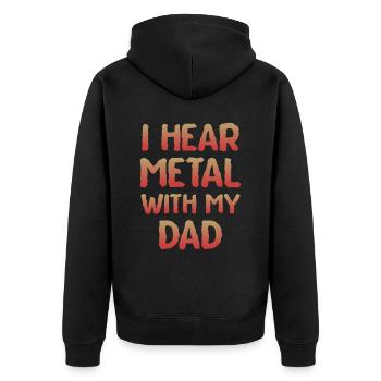J’écoute du metal avec mon T-shirt Papa pour enfants - Veste à capuche bio Premium Unisexe - noir - Dos - Nico (187cm)