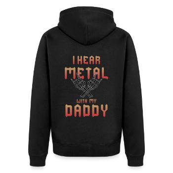J’écoute du metal avec mon T-shirt Papa pour enfants - Veste à capuche bio Premium Unisexe - noir - Dos - Nico (187cm)
