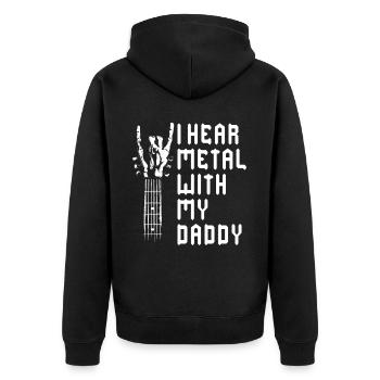 J’entends du métal avec mon t-shirt de papa pour - Veste à capuche bio Premium Unisexe - noir - Dos - Nico (187cm)