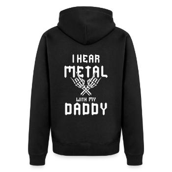 J’écoute du metal avec mon T-shirt Papa pour enfants - Veste à capuche bio Premium Unisexe - noir - Dos - Nico (187cm)