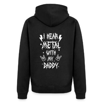 J’écoute du metal avec mon T-shirt Papa pour enfants - Veste à capuche bio Premium Unisexe - noir - Dos - Nico (187cm)