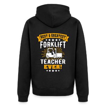 Forklift Driver Forklift Warehouse Forklift - Unisex Premium Organic Zip Hoodie - black - Back - Nico (187cm)