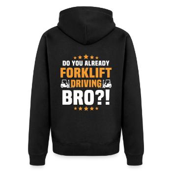 Forklift Driver Forklift Warehouse Forklift - Unisex Premium Organic Zip Hoodie - black - Back - Nico (187cm)