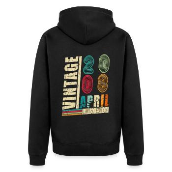 April 2008 Birthday April 2008 Gift - Unisex Premium Organic Zip Hoodie - black - Back - Nico (187cm)