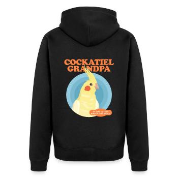 Cockatiel grand-père oiseau propriétaire cadeau - Veste à capuche bio Premium Unisexe - noir - Dos - Nico (187cm)