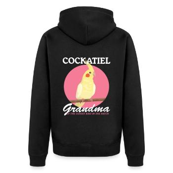 Cockatiel Grand-mère Oiseau Propriétaire Cadeau - Veste à capuche bio Premium Unisexe - noir - Dos - Nico (187cm)