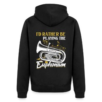 I'd Rather Be Playing The Euphonium - Unisex Premium Organic Zip Hoodie - black - Back - Nico (187cm)