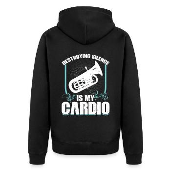 Détruire le silence est mon cardio - Euphonium - Veste à capuche bio Premium Unisexe - noir - Dos - Nico (187cm)