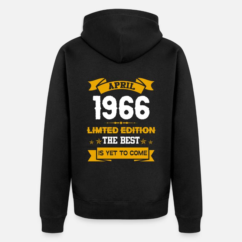 Avril 1966 Cadeau d’anniversaire - Veste à capuche bio Premium Unisexe - noir