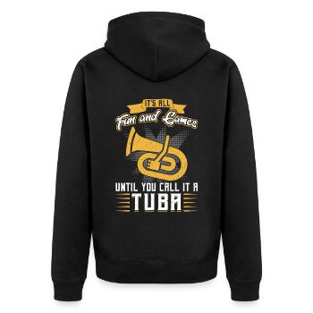 It's Fun Until You Call It A Tuba - Euphonium - Unisex Premium Organic Zip Hoodie - black - Back - Nico (187cm)