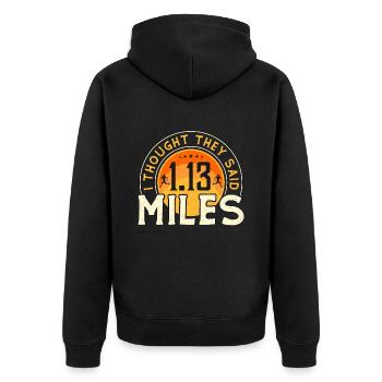 Semi-marathon Je pensais qu’ils disaient 1,13 miles de course - Veste à capuche bio Premium Unisexe - noir - Dos - Nico (187cm)