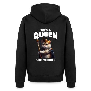Katzeneltern sagen Kätzchen - Unisex Premium Bio Zip Hoodie - Schwarz - Hinten - Nico (187cm)