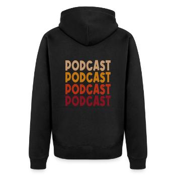Podcast Rétro - Veste à capuche bio Premium Unisexe - noir - Dos - Nico (187cm)