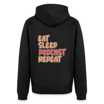 Food Sleep Podcast - Veste à capuche bio Premium Unisexe - noir - Dos - Nico (187cm)