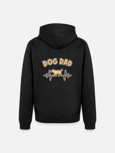 dog dad dogs dad - Unisex Premium Organic Zip Hoodie - black