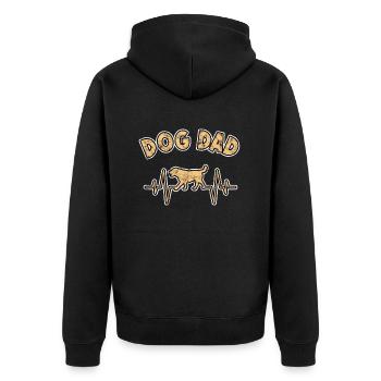 chien papa chiens papa - Veste à capuche bio Premium Unisexe - noir - Dos - Nico (187cm)