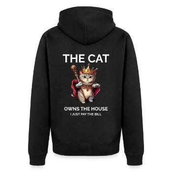 Katzeneltern sagen Kätzchen - Unisex Premium Bio Zip Hoodie - Schwarz - Hinten - Nico (187cm)