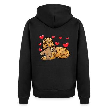 Kawaii Cockapoo Dog avec Cuddly Toy - Veste à capuche bio Premium Unisexe - noir - Dos - Nico (187cm)
