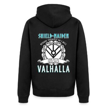 Schildmaid disant Vikings - Veste à capuche bio Premium Unisexe - noir - Dos - Nico (187cm)