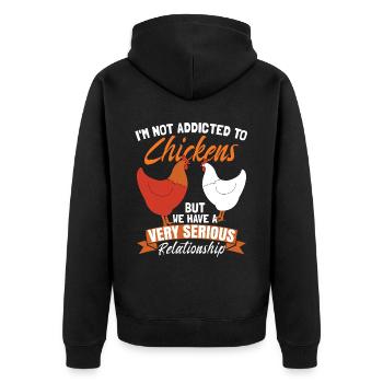 Je ne suis pas accro aux poulets - Veste à capuche bio Premium Unisexe - noir - Dos - Nico (187cm)