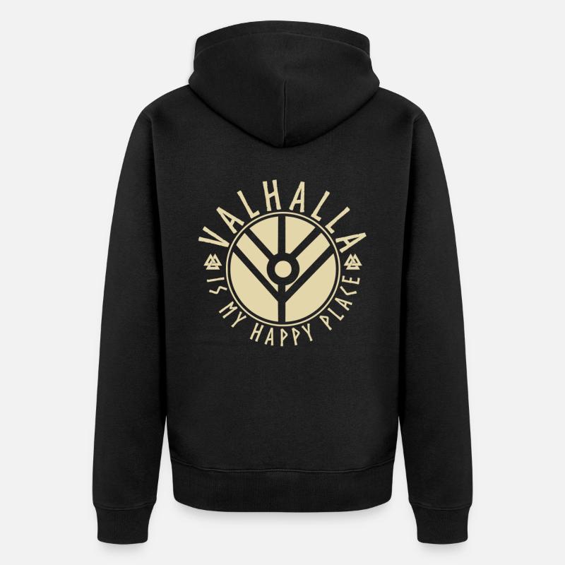Wikinger Spruch - Unisex Premium Bio Zip Hoodie - Schwarz