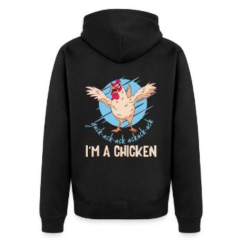 Je suis un poulet - Veste à capuche bio Premium Unisexe - noir - Dos - Nico (187cm)