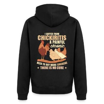 Drôle d’humour d’éleveur de poulet - Veste à capuche bio Premium Unisexe - noir - Dos - Nico (187cm)
