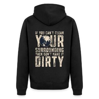 Climate Change Mother Earth Day Environment - Unisex Premium Organic Zip Hoodie - black - Back - Nico (187cm)