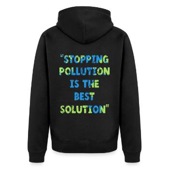 Stopper la pollution est la meilleure solution Jour de la Terre - Veste à capuche bio Premium Unisexe - noir - Dos - Nico (187cm)