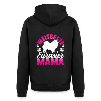 Beste Eurasier Mama Spitz Eurasian Dog - Unisex Premium Bio Zip Hoodie - Schwarz - Hinten - Nico (187cm)