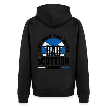 Schottisches Schottland Schottische Flagge Zitat - Unisex Premium Bio Zip Hoodie - Schwarz - Hinten - Nico (187cm)