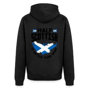 Schottisches Schottland Schottische Flagge Zitat - Unisex Premium Bio Zip Hoodie - Schwarz - Hinten - Nico (187cm)