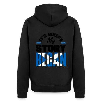 Schottisches Schottland Schottische Flagge Zitat - Unisex Premium Bio Zip Hoodie - Schwarz - Hinten - Nico (187cm)
