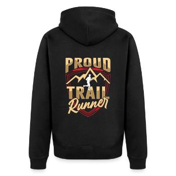 Proud Trail Runner Running Trail Running Race - Veste à capuche bio Premium Unisexe - noir - Dos - Nico (187cm)