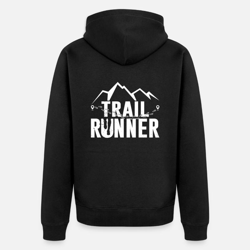 Trail Runner Trail Running Race - Veste à capuche bio Premium Unisexe - noir