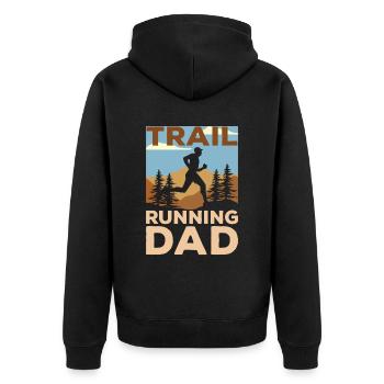 Trail Running Papa Trail Running Runner Race - Veste à capuche bio Premium Unisexe - noir - Dos - Nico (187cm)