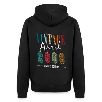 Legend since 2008 April 15 years of perfection - 15. - Unisex Premium Organic Zip Hoodie - black - Back - Nico (187cm)