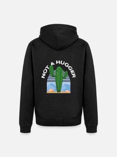 Funny cactus - Unisex Premium Organic Zip Hoodie - black